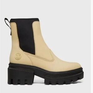 Timberland Everleigh Light Yellow nubuck lug sole side goring Chelsea Boots sz 8